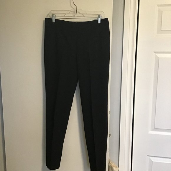 Babaton Pants - BABATON Wool Mid-Rise Tapered Ankle Zip Dress Pant